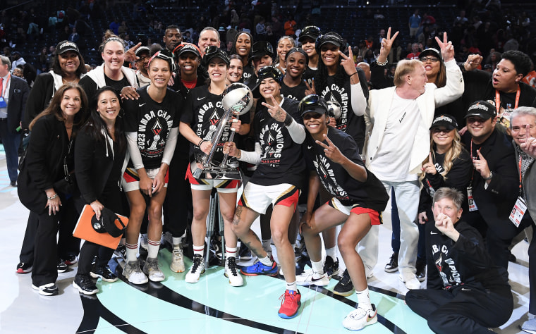 The Las Vegas Aces team after winning the WNBA Championship.