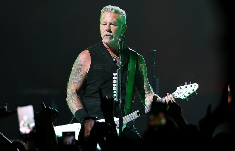 James Hetfield onstage.