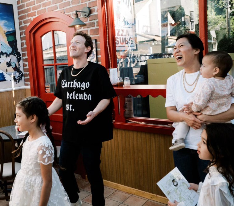 Mark Zuckerberg with his family.