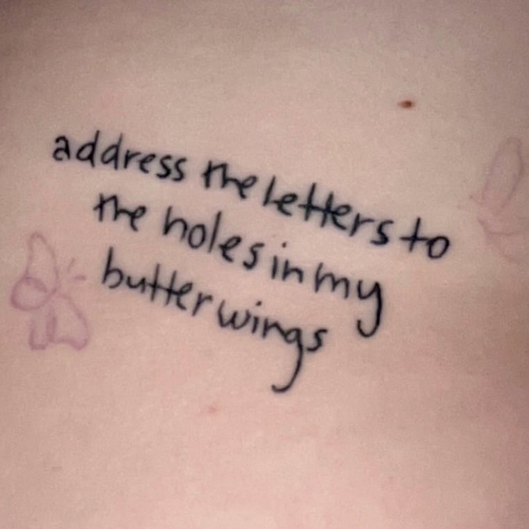 Olivia Rodrigo song lyric tattoo