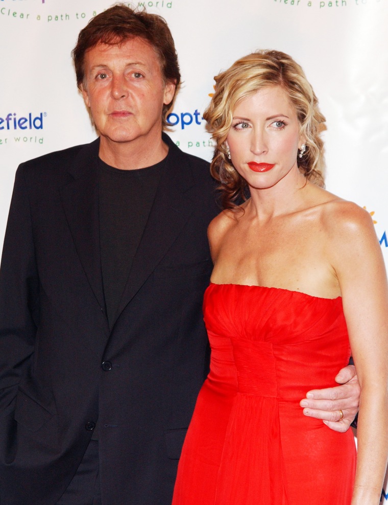 Paul McCartney and wife Heather Mills McCartney on October 15, 2004.