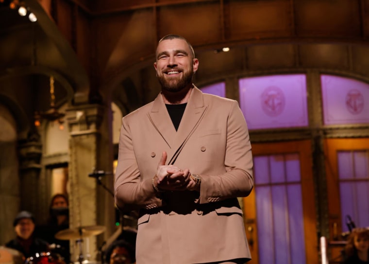 Host Travis Kelce during the Monologue.