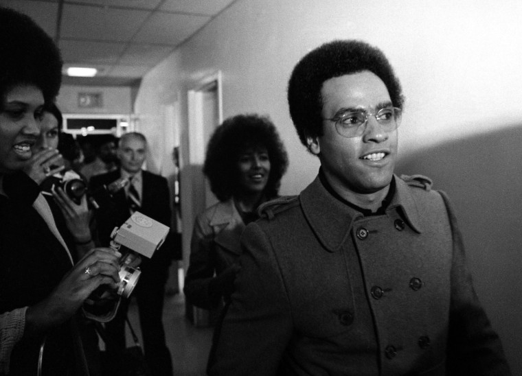 Huey P. Newton Holds Press Conference.