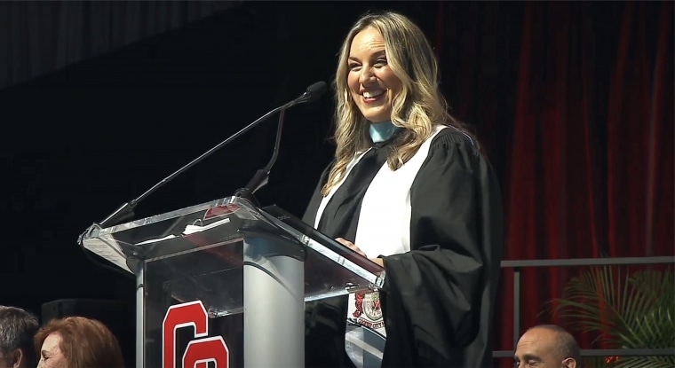 Cooper City High School Principal Vera Perkovic referenced the twins and triplets in the class during her speech at graduation.