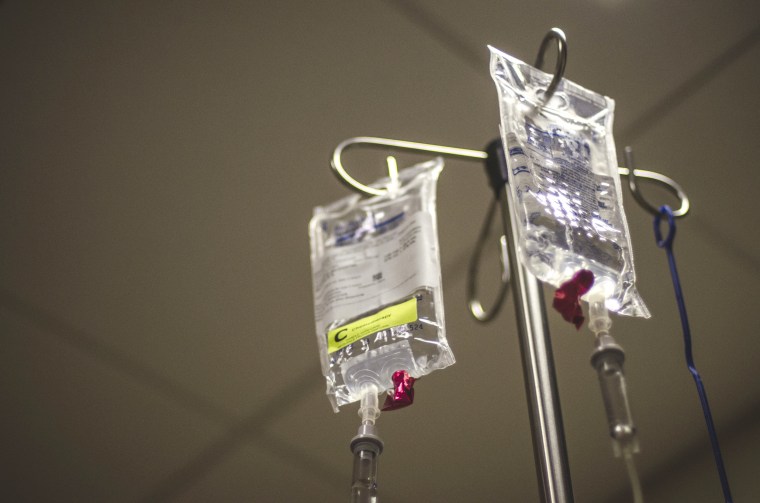 Chemotherapy Drugs on Hospital IV Pole