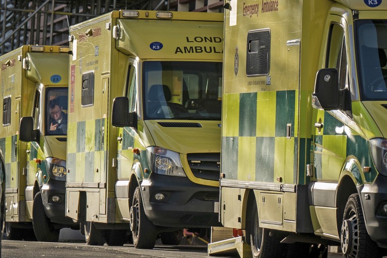 Ambulances in London.
