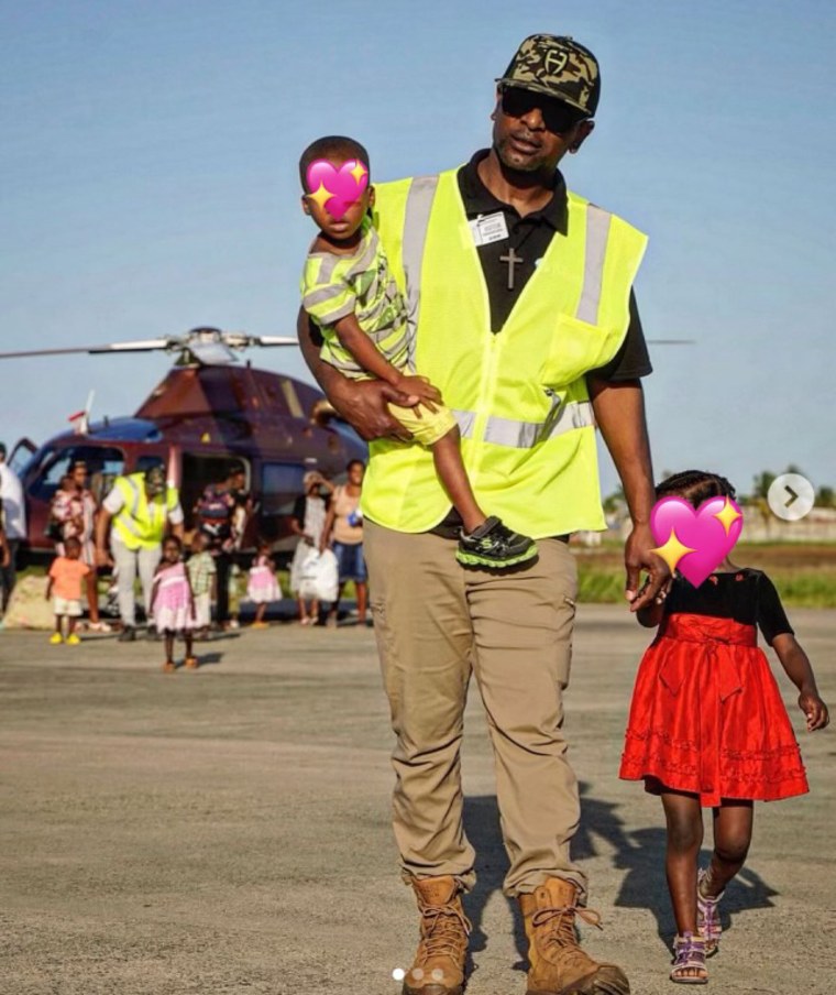 Children from the orphanage being airlifted from Port-au-Prince to a safer region in Haiti.