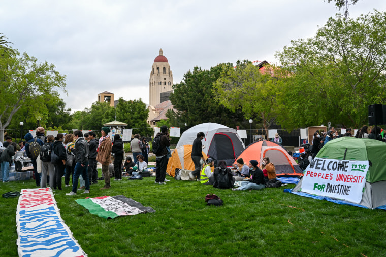 Students set up encampment at Stanford to demand end to Gaza war, divestment from Israel