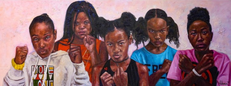 “Daughters of the Moment” is a piece Adams created during the social justice movement of 2020.