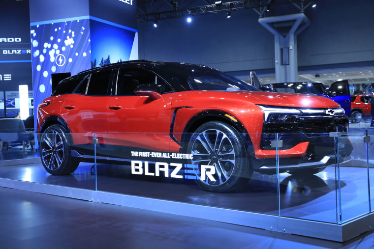 Chevrolet Blazer EV on display at the New York Auto Show, April 6, 2023.