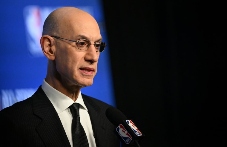Commissioner of the NBA Adam Silver during a press conference in Salt Lake City, Utah