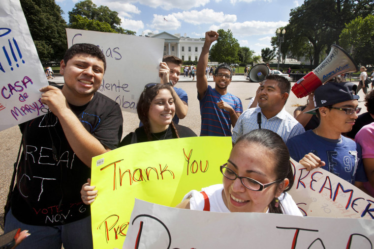 DACA supporters protested in front of the White House