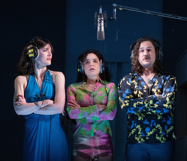 Sarah Pidgeon, Juliana Canfield and Tom Pecinka in the play "Stereophonic," at the Golden Theater in New York.