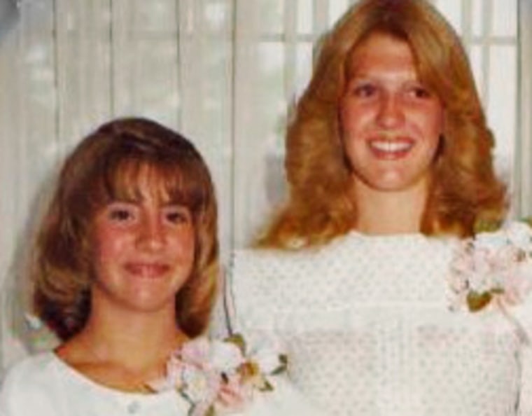 Cindy, the accuser, at age 12, with her older sister.