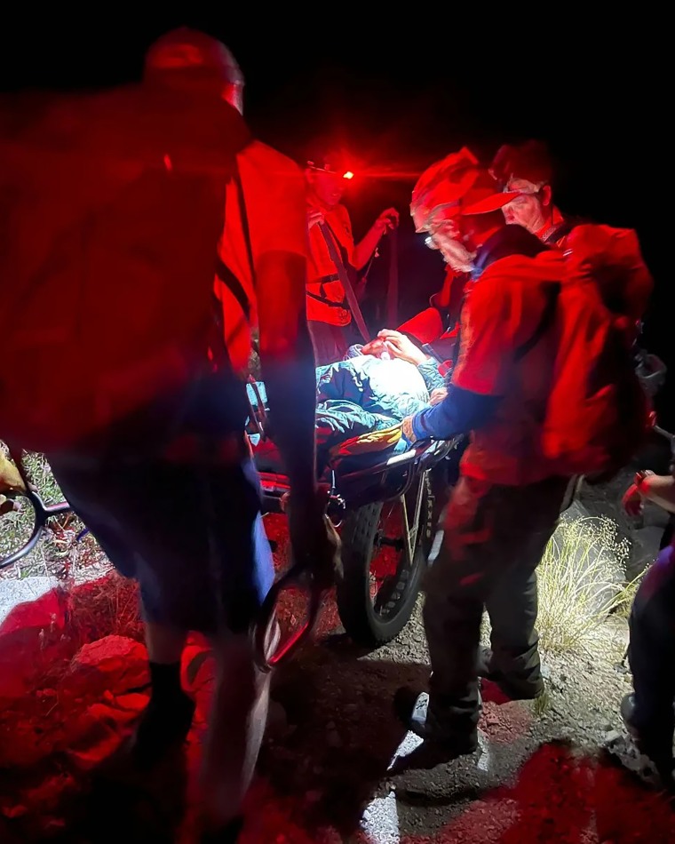 A hiker is rescued from Taboose Pass Trail in the Sierra Nevada on June 12, 2024.