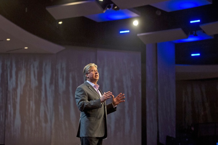 Robert Morris, founding pastor of the megachurch Gateway, delivers a sermon at the church in Fort Worth, Texas, in 2018. 