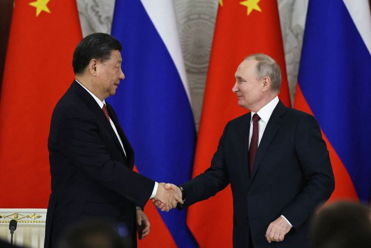 Chinese President Xi Jinping with Russian President Vladimir Putin in 2023.