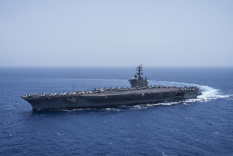 The USS aircraft carrier Dwight D. Eisenhower in the Red Sea on June 12, 2024. 