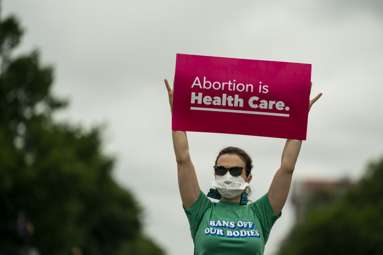 Abortion rights activists participate in a Bans Off Our Bodies rally and march to the U.S. Supreme Court