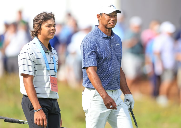 Tiger Woods and his son, Charlie