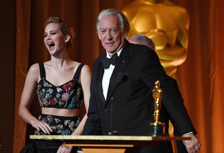 Jennifer Lawrence and Donald Sutherland