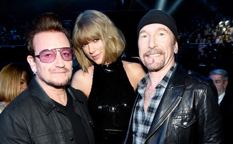 Bono, Taylor Swift and The Edge in 2016.