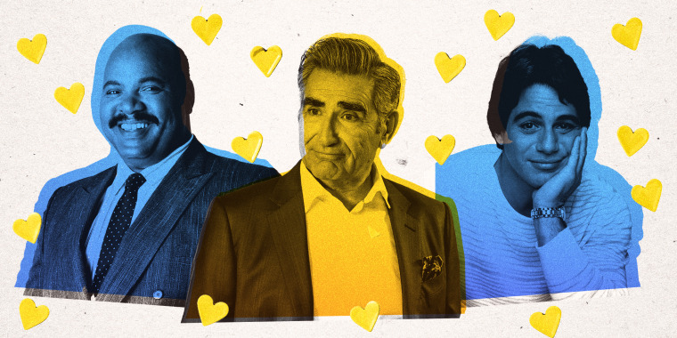 TV dads on a white background with heart stickers