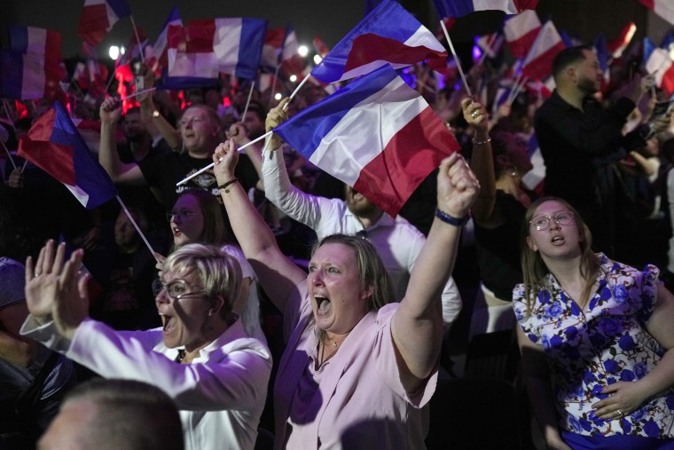 French voters propelled the far-right National Rally to a strong lead in first-round legislative elections Sunday and plunged the country into political uncertainty, according to polling projections. 