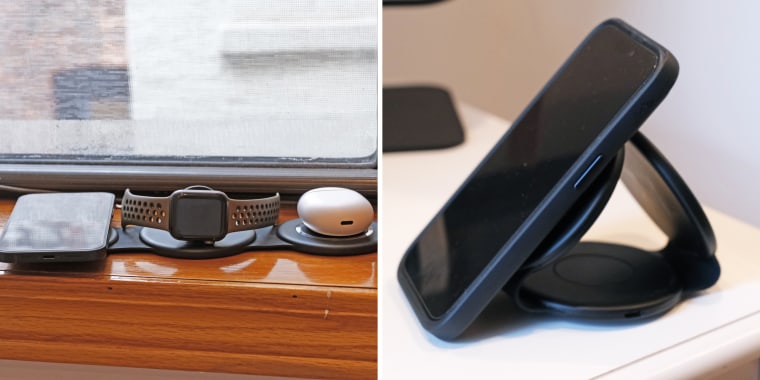 The Hicober 3-in-1 wireless charging station can turn into a phone stand or fold down into a smaller size for travel.