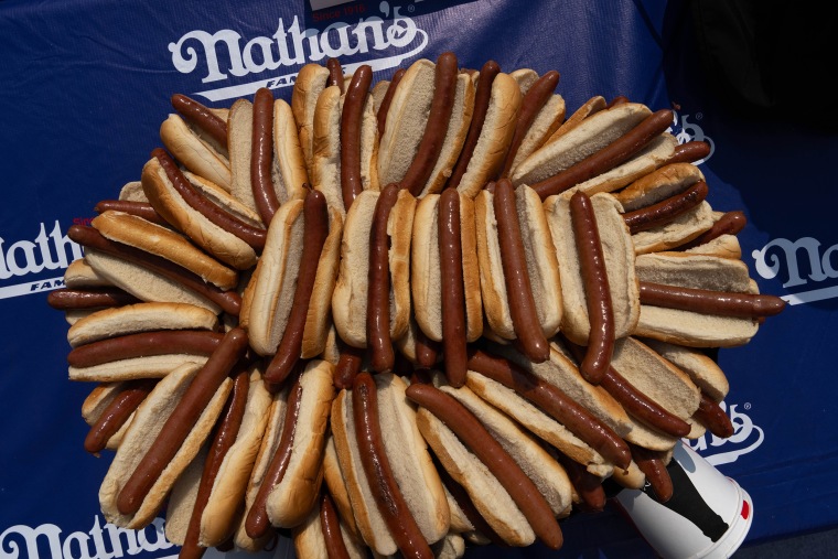 Sixteen-time winner Joey Chestnut is banned from this year's contest due to his partnership with Nathan's competitor Impossible Foods, which sells plant-based hot dogs. Speed Eaters Compete In Nathan's Annual Hot Dog Eating Contest