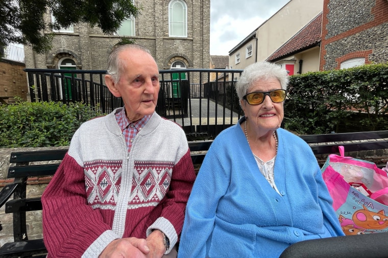 Glenis Stevenson, 90, in Thetford, eastern England, on July 5.