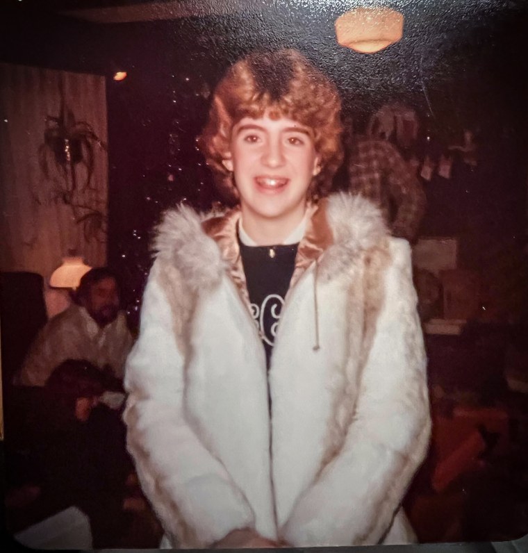 Cindy Clemishire at Christmas, 1982.