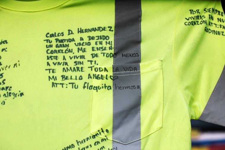 Notes on a shirt on a memorial