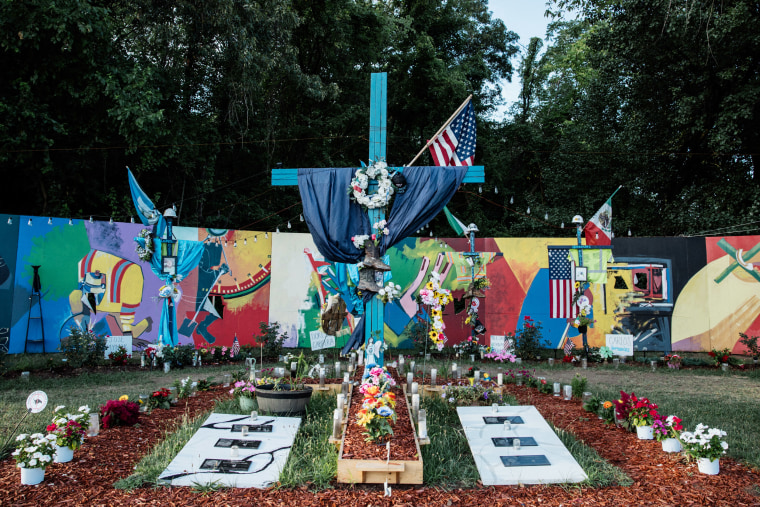 A memorial for the victims of the bridge collapse in Baltimore on Wednesday. 