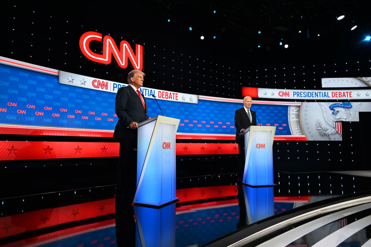 President Joe Biden and Former President Donald Trump participate in the first Presidential Debate