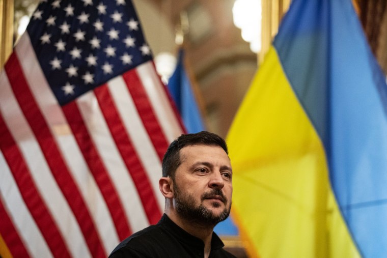 Image: House Speaker Johnson Meets With Ukrainian President Volodymyr Zelensky On Capitol Hill