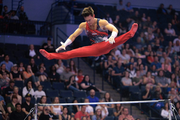 Provas de ginástica olímpica dos EUA Dia 2 Masculino Brody Malone barra horizontal