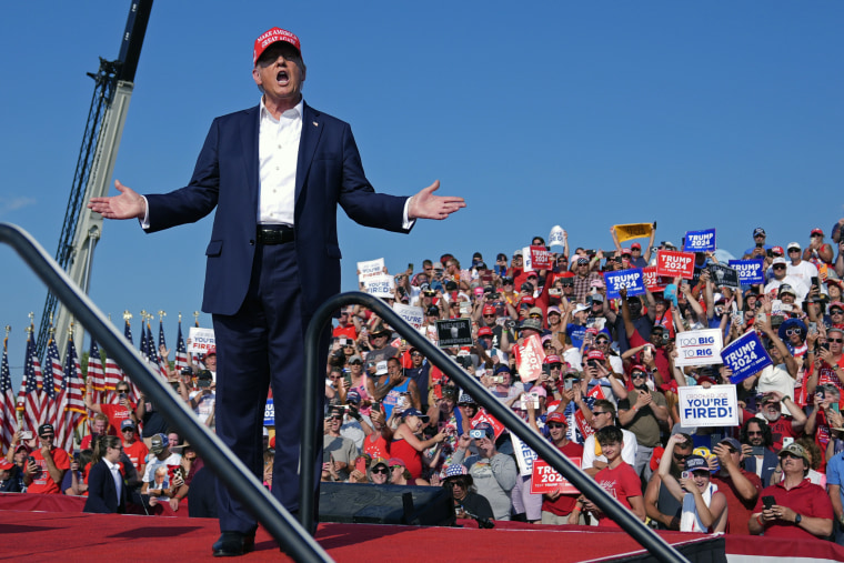 Donald Trump arrives for a campaign rally in Butler, Pa.