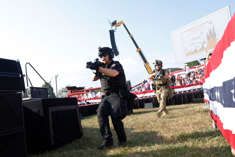  Law enforcement officers at the rally. 