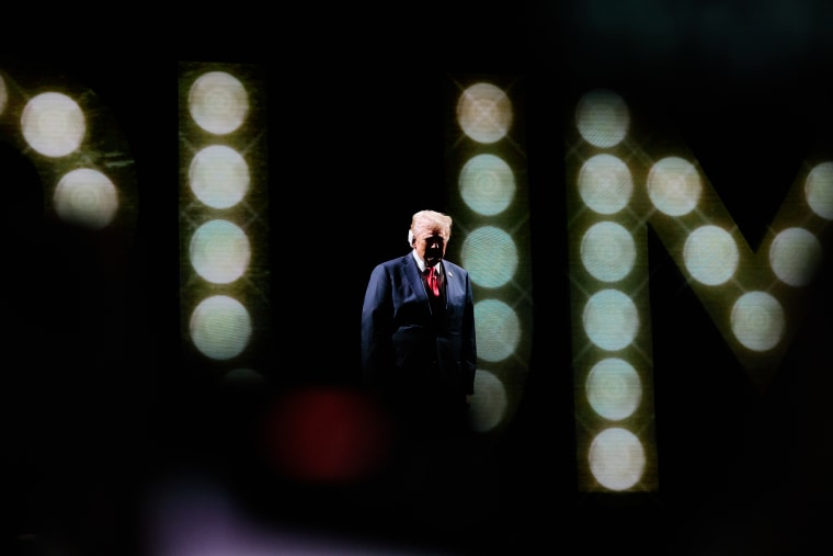 Donald Trump on stage at the Republican National Convention in Milwaukee, WI on Thursday, July 18.