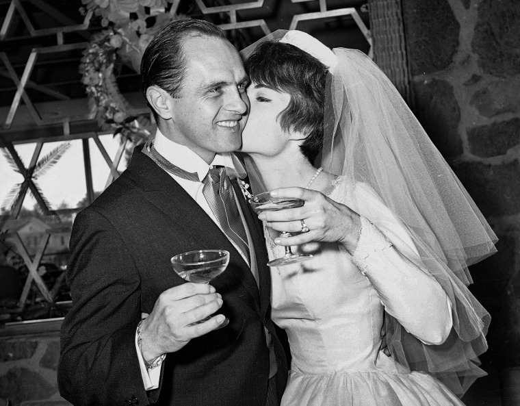 Image: Comedian Bob Newhart and his bride Virginia Quinn