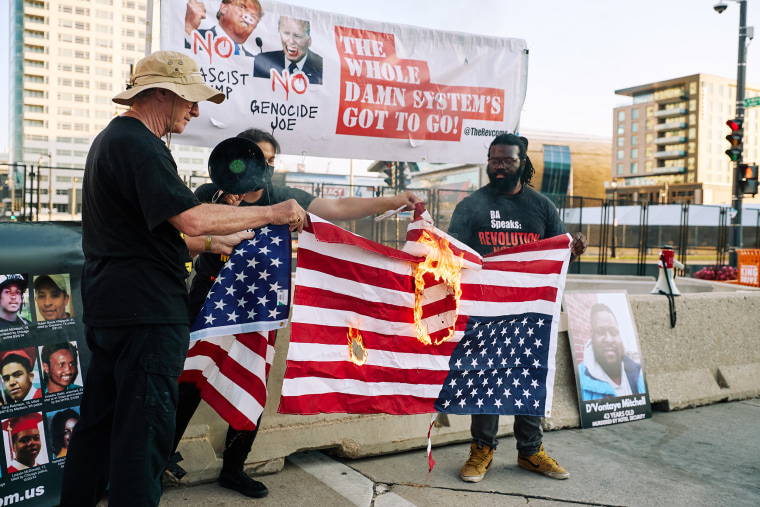 american flag burned politics political