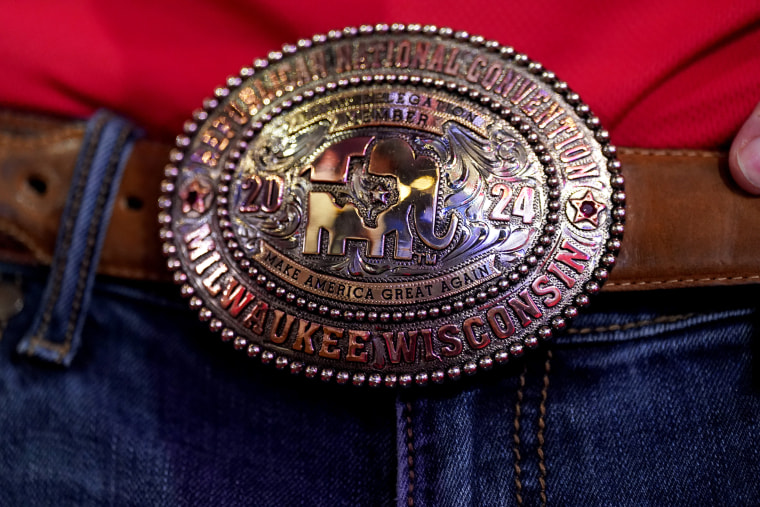 Closeup of belt buckle