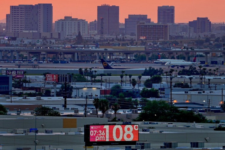 The unofficial temperature hits 108 degrees at dusk 