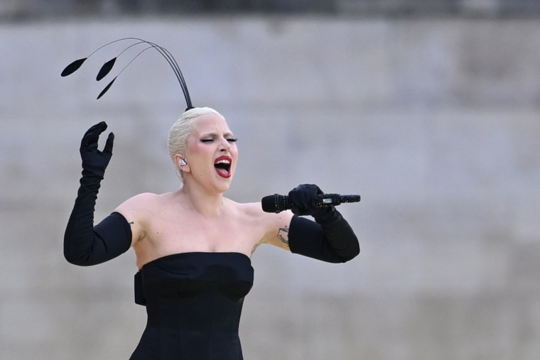 Lady Gaga performs during the Olympic opening ceremony