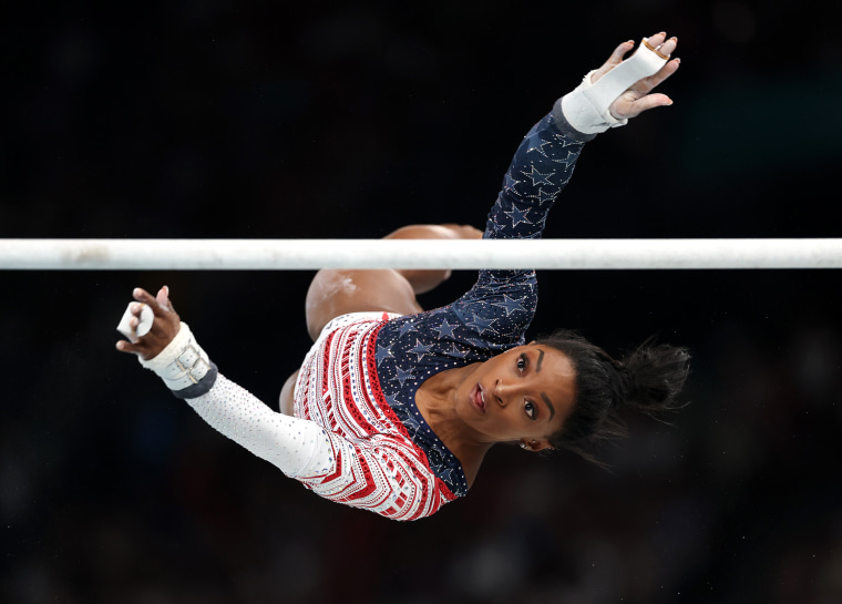 Simone Biles on the uneven bars