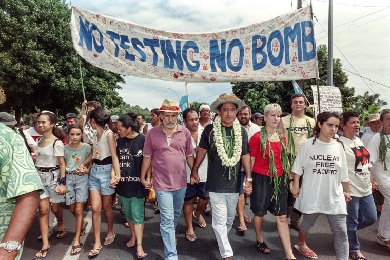 the anti-French nuclear test demonstration in Papeete,