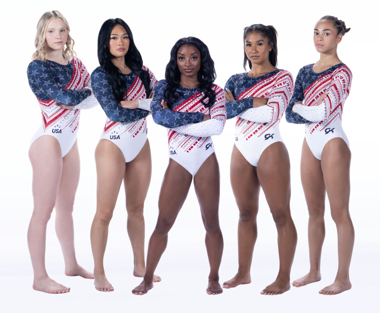 The leotards for the U.S. women's artistic gymnastics team finals.