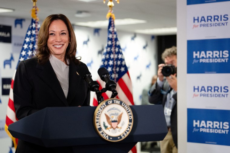 Kamala Harris en la sede de la campaña demócrata en Wilmington, Delaware, el 22 de julio de 2024.