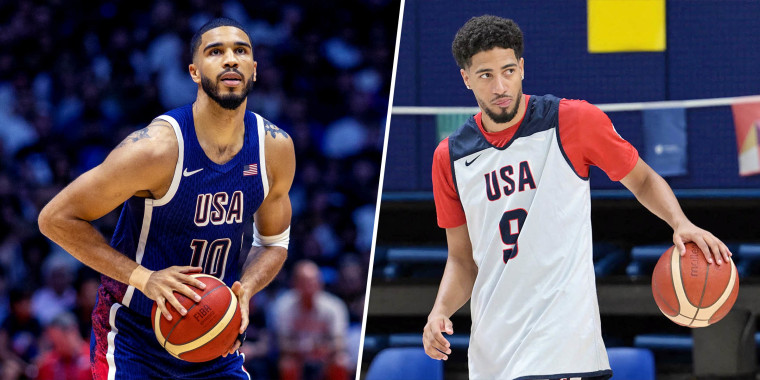 Jayson Tatum and Tyrese Haliburton